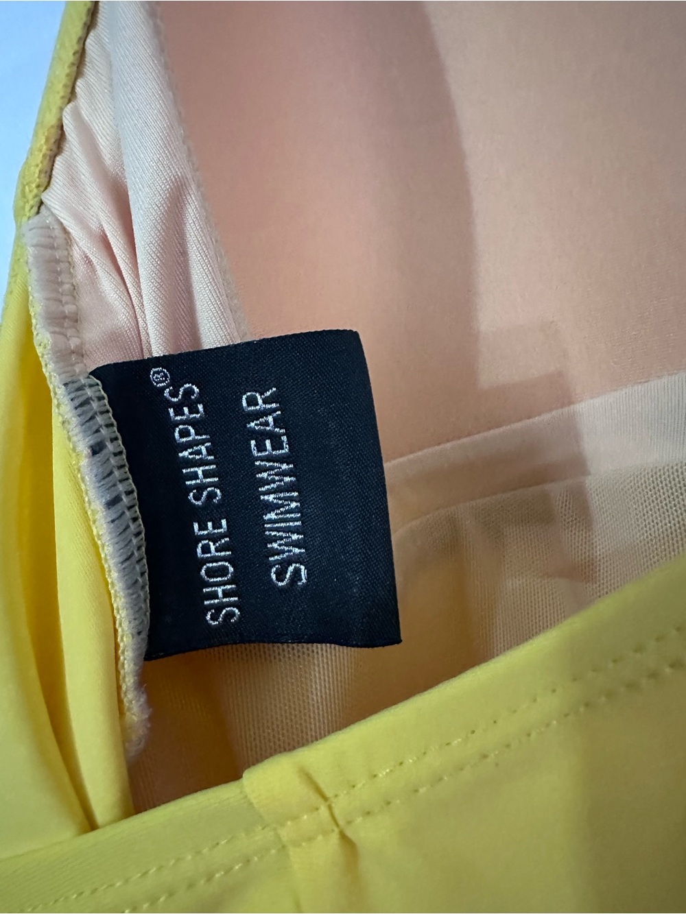 Bright Yellow Women's One-Piece Swimsuit with Skirted Hem - Picture 3 of 4